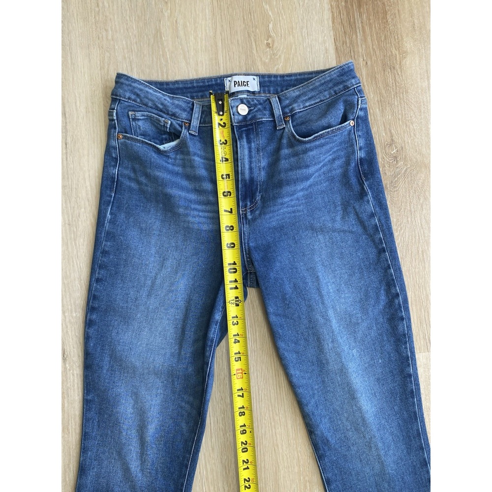 PAIGE Hoxton Ankle Transcend Vintage High Rise Skinny Jeans Raw Frayed Hem 29 - Picture 12 of 16